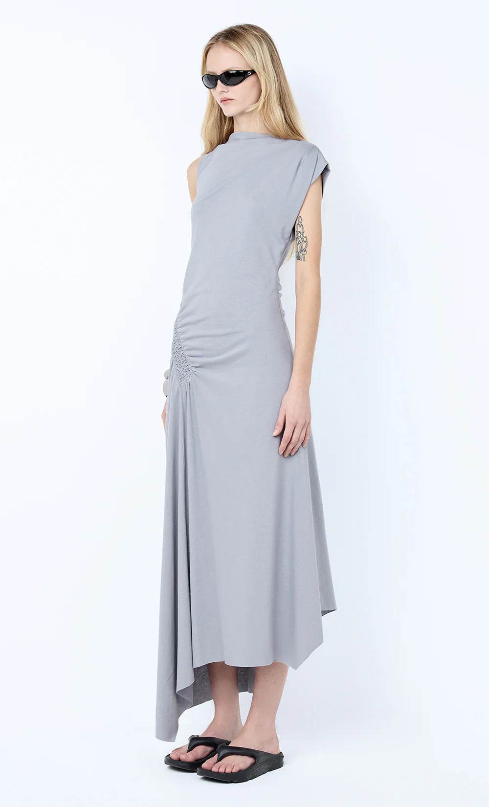 Ema asym dress, grey blue