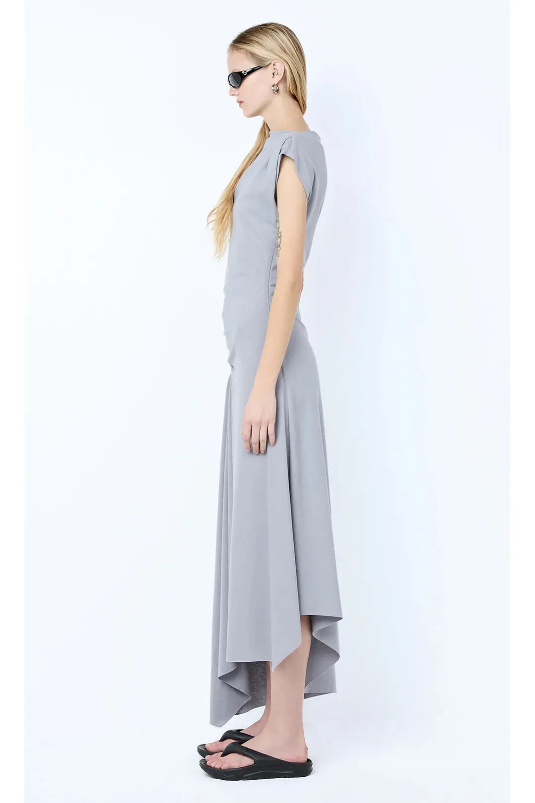 Ema asym dress, grey blue