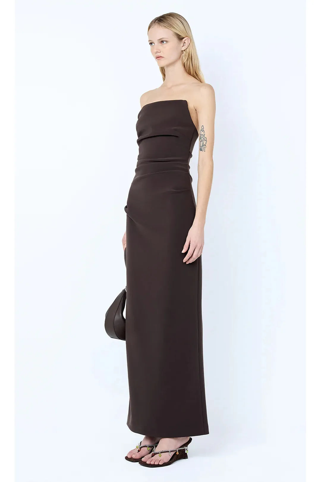 Lior strapless dress, espresso