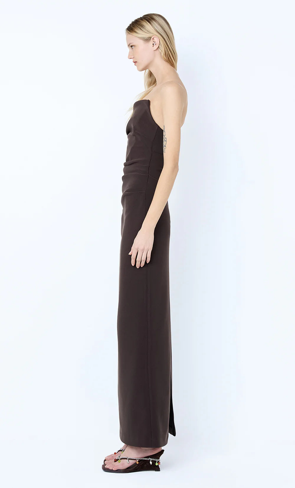 Lior strapless dress, espresso