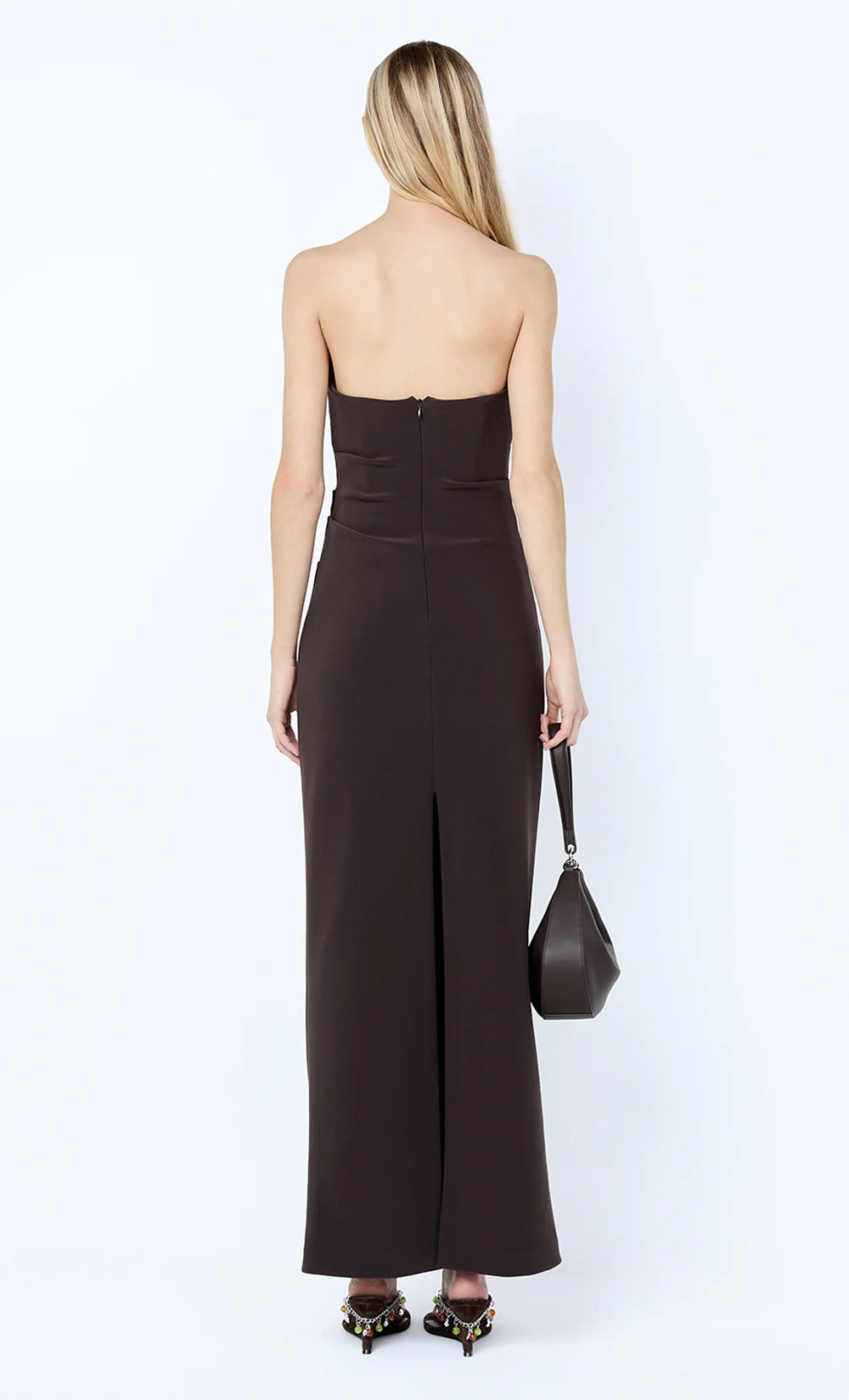 Lior strapless dress, espresso