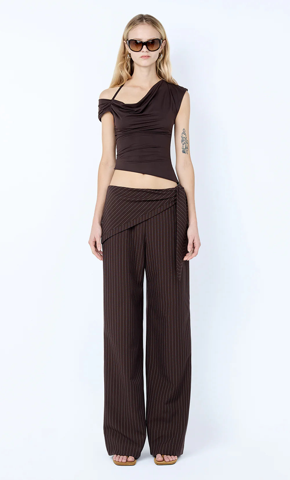 Andre overlay pant, choc stripe