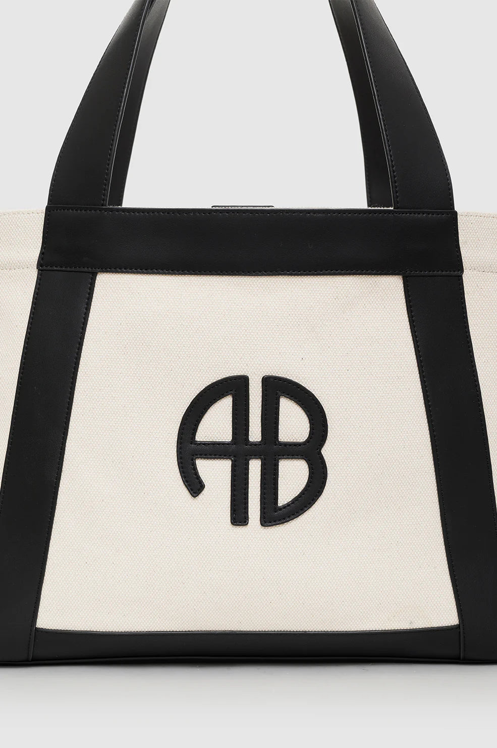 cara tote, natural canvas w/ black