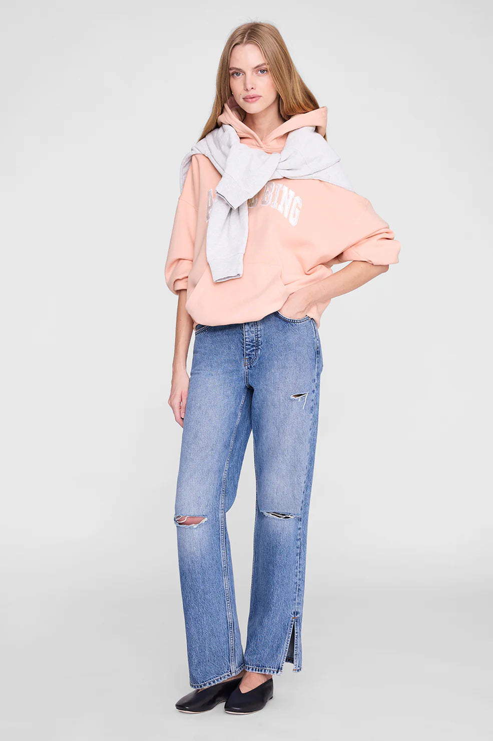 Harvey sweatshirt anine bing, coral pink
