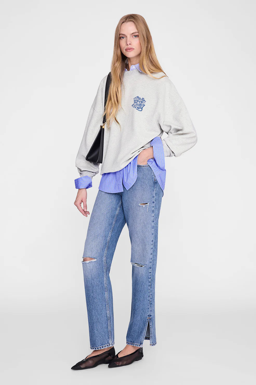 Miles sweatshirt waves, heather grey