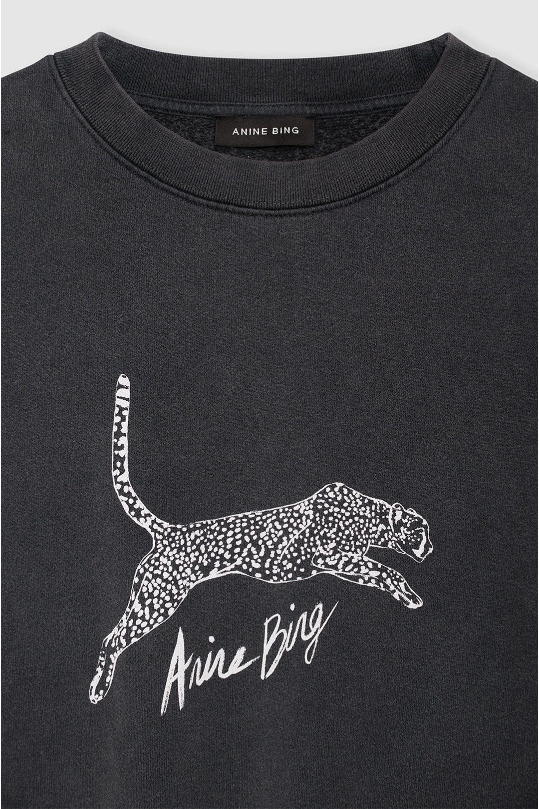 Spencer sweatshirt spotted leopard, washed black