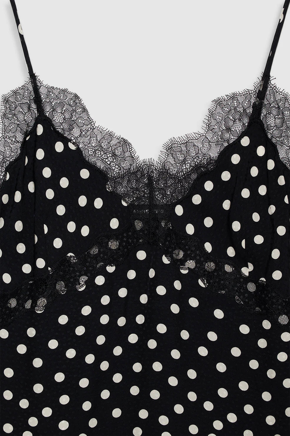 Amelie camisole, black & white double dot jacquard