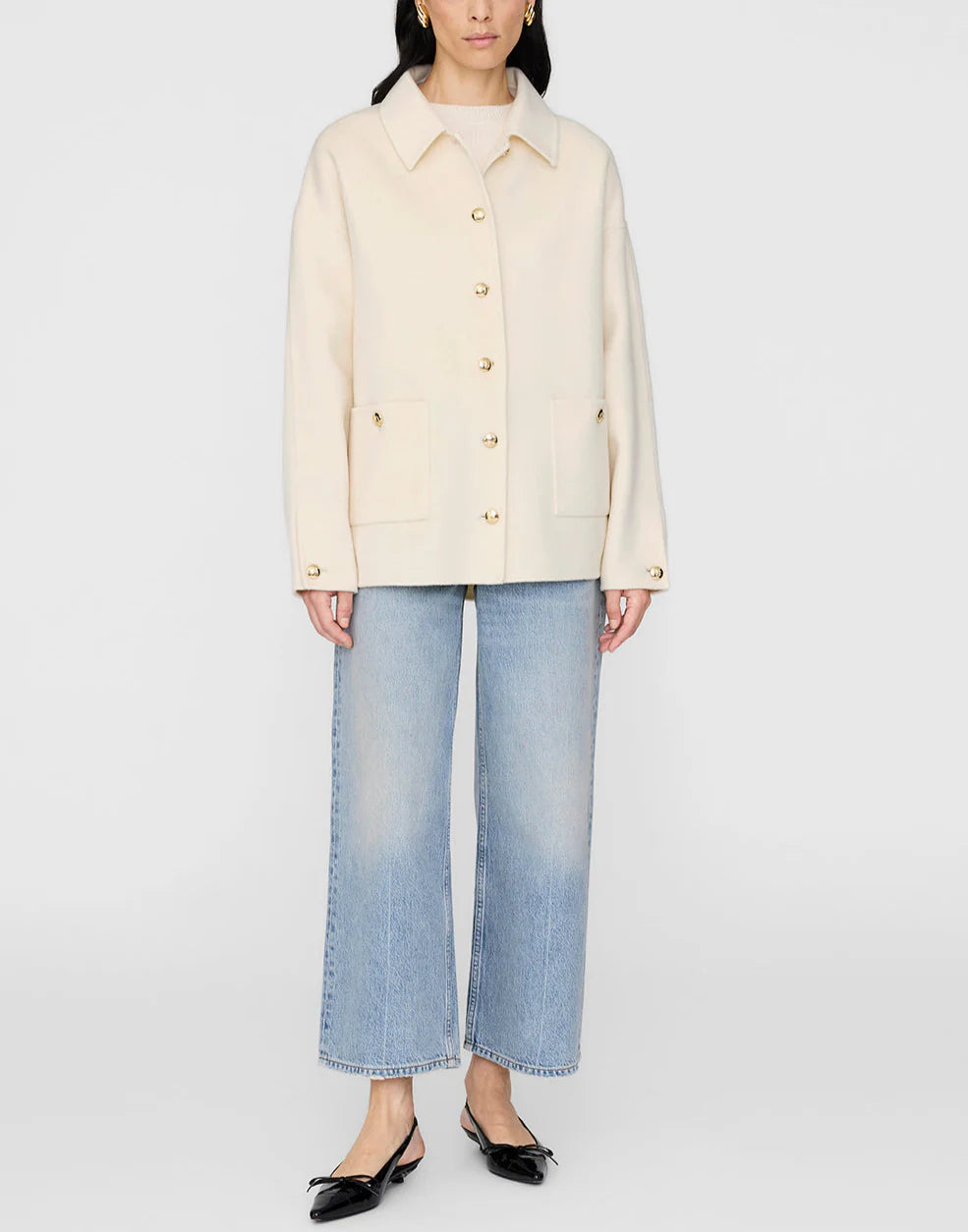 Luca jacket, Ivory cashmere blend