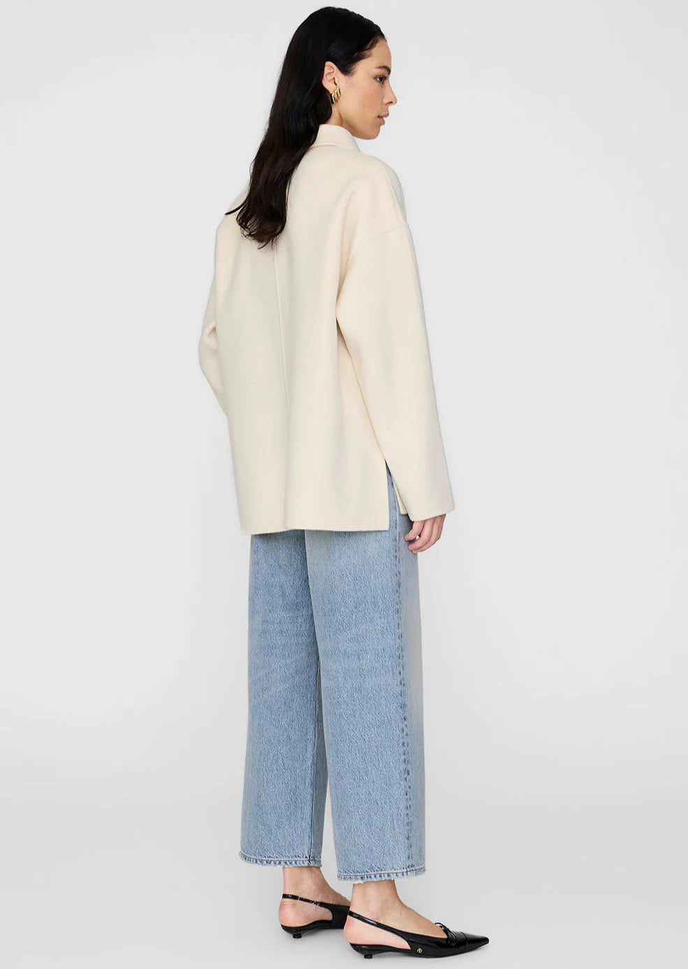 Luca jacket, Ivory cashmere blend