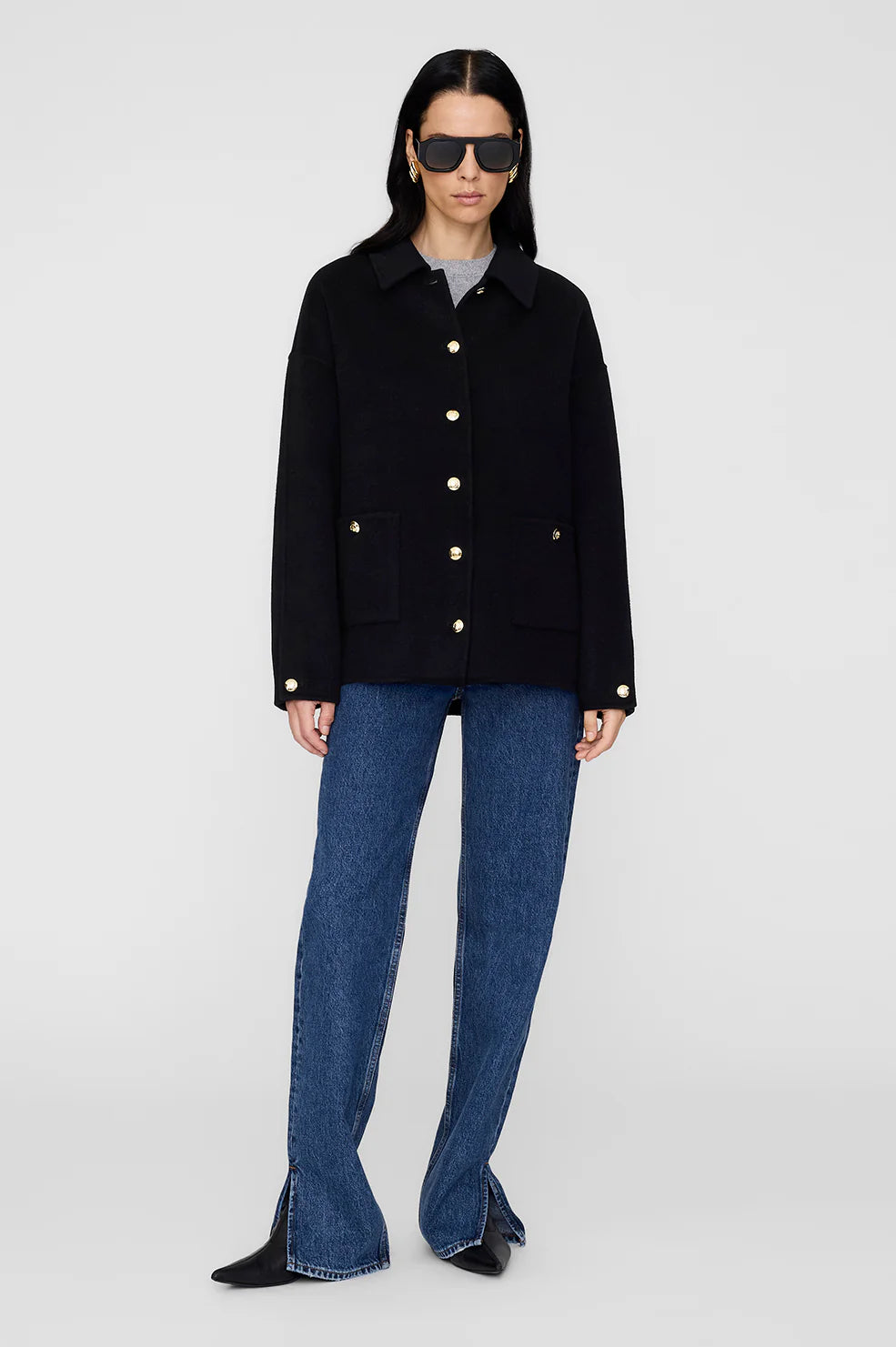Luca jacket, Black cashmere blend