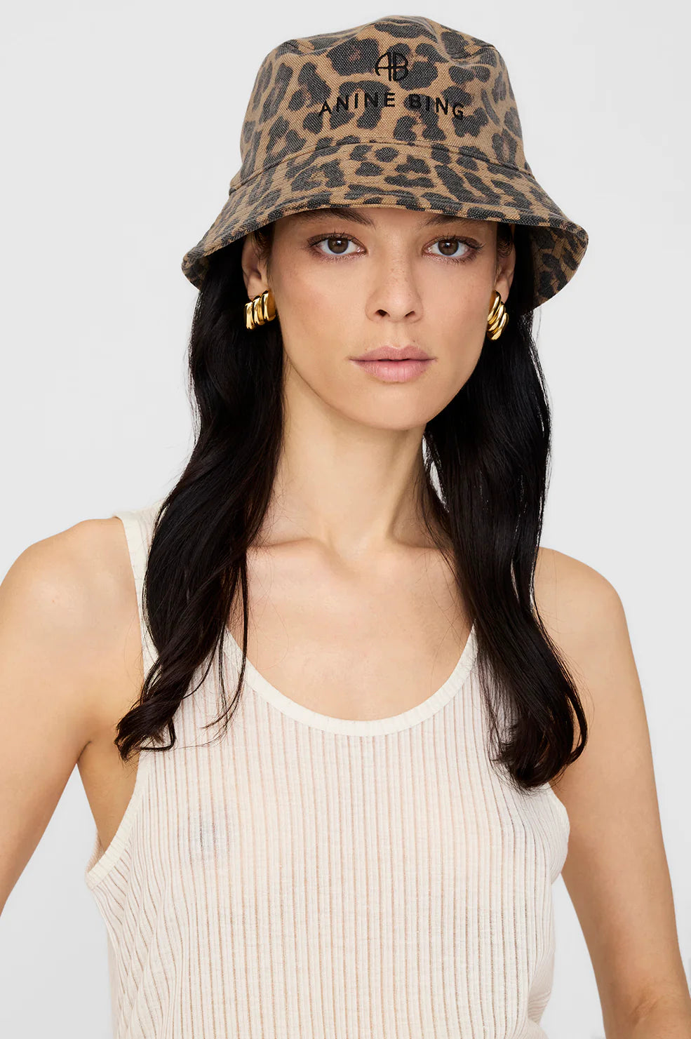 Nicks bucket hat, black & brown leopard