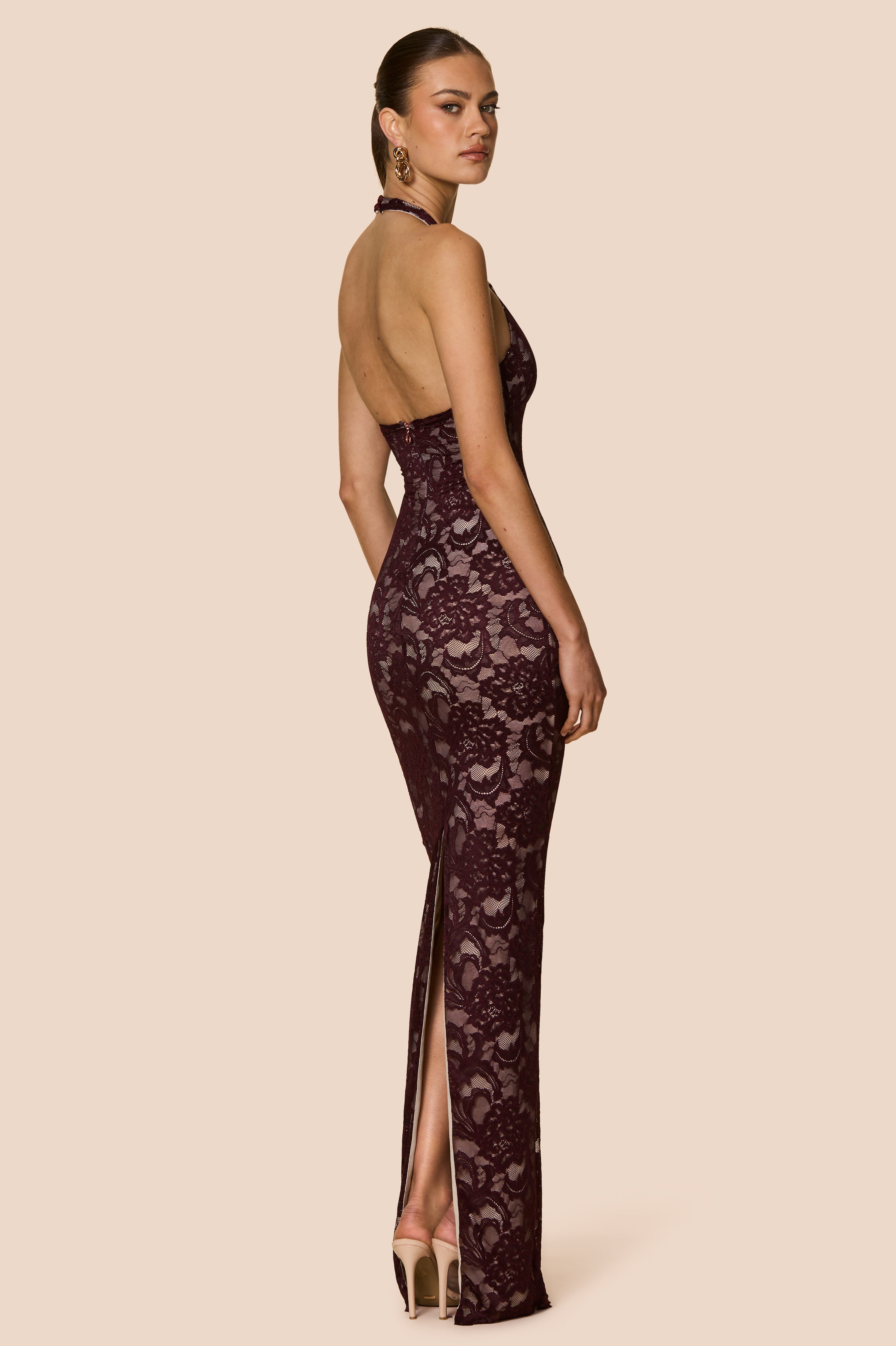 Alessia gown, wine