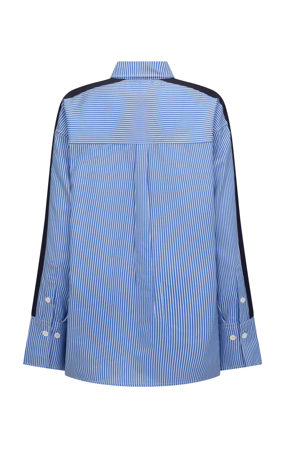 Libby cotton stripe shirt, sky blue stripe