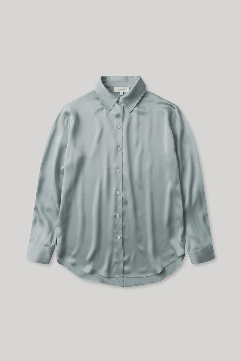Pippa silk long sleeve shirt, cloud