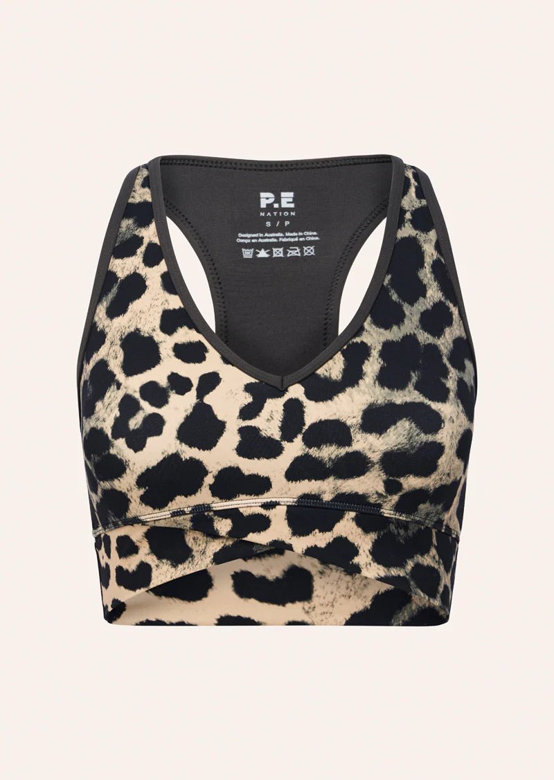 Vita sports bra, leopard & smokestone