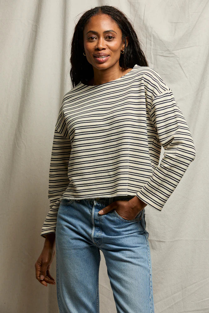 Briana stripe Long sleeve, Navy stripe