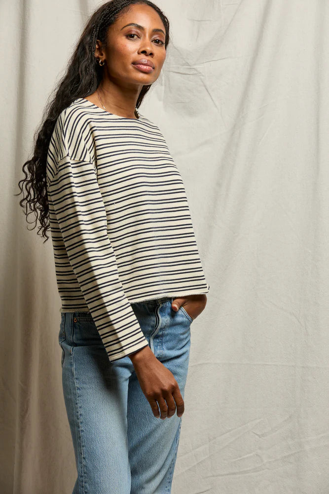 Briana stripe Long sleeve, Navy stripe