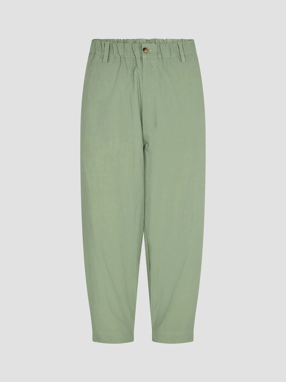 Crushed cotton summer pant, dark sage