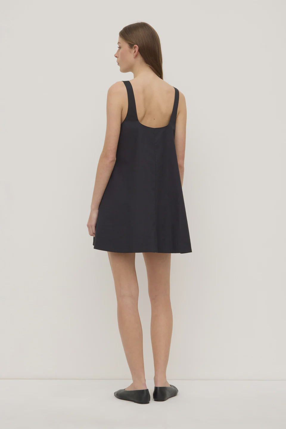 Becca cotton drill mini dress, black