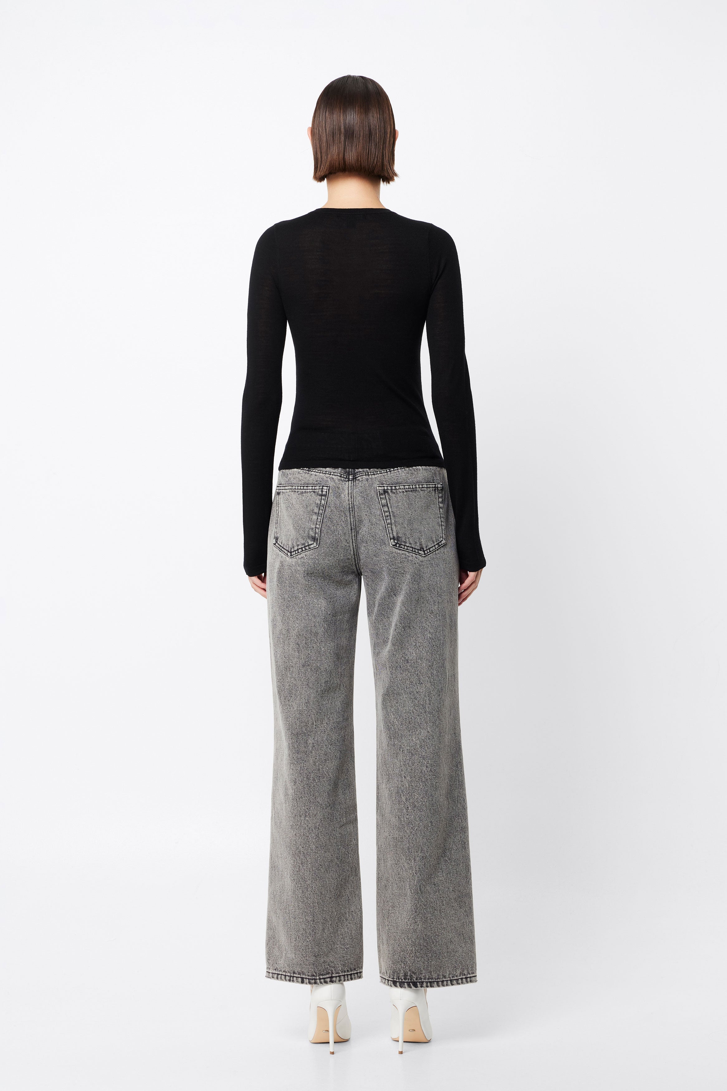 bexley wide leg jean, grey