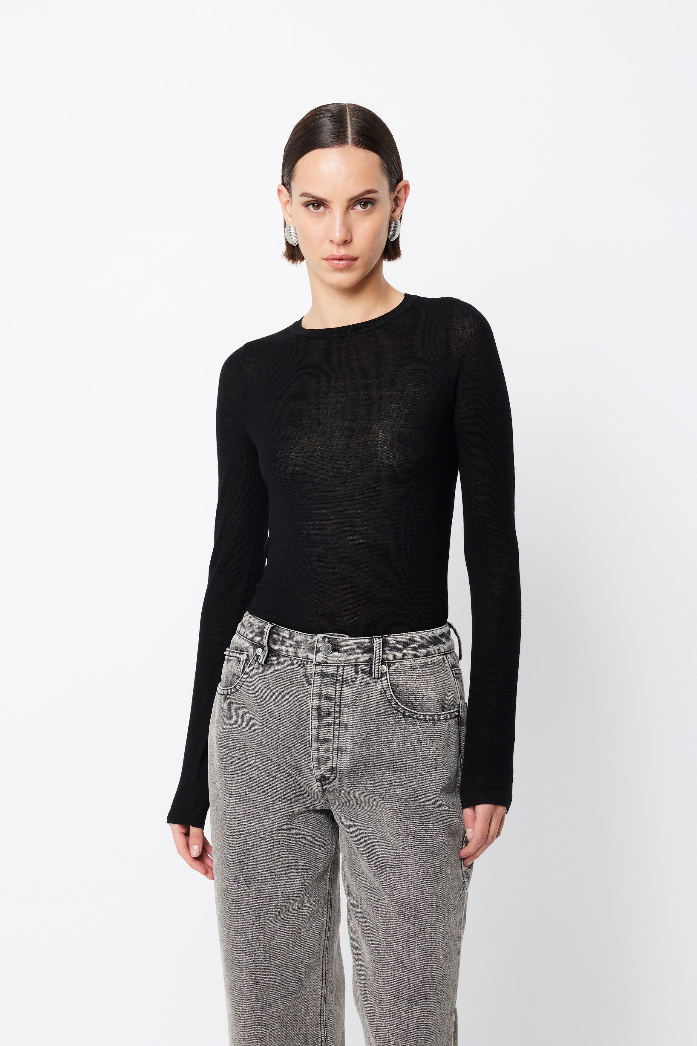 bexley wide leg jean, grey
