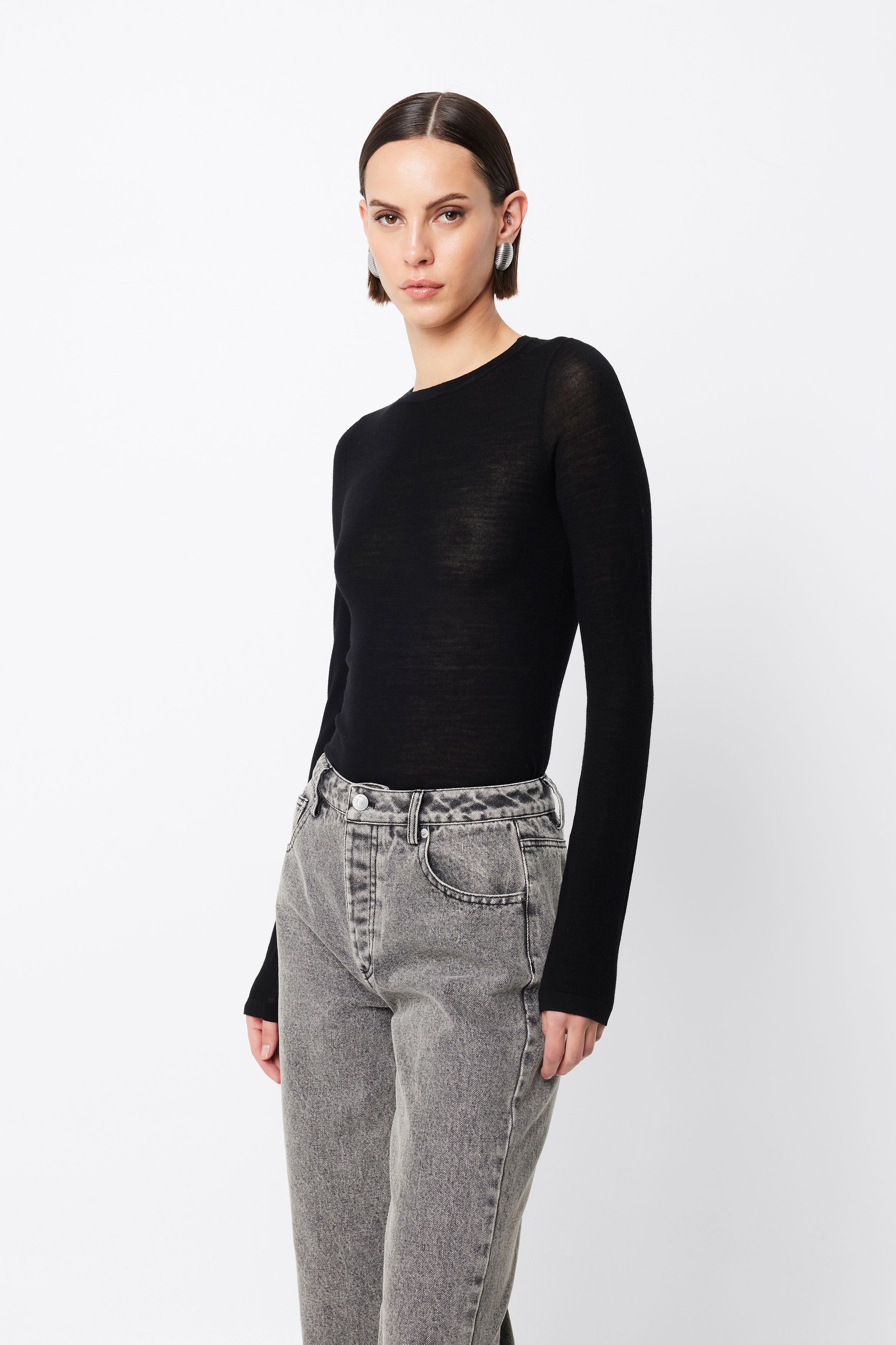 bexley wide leg jean, grey