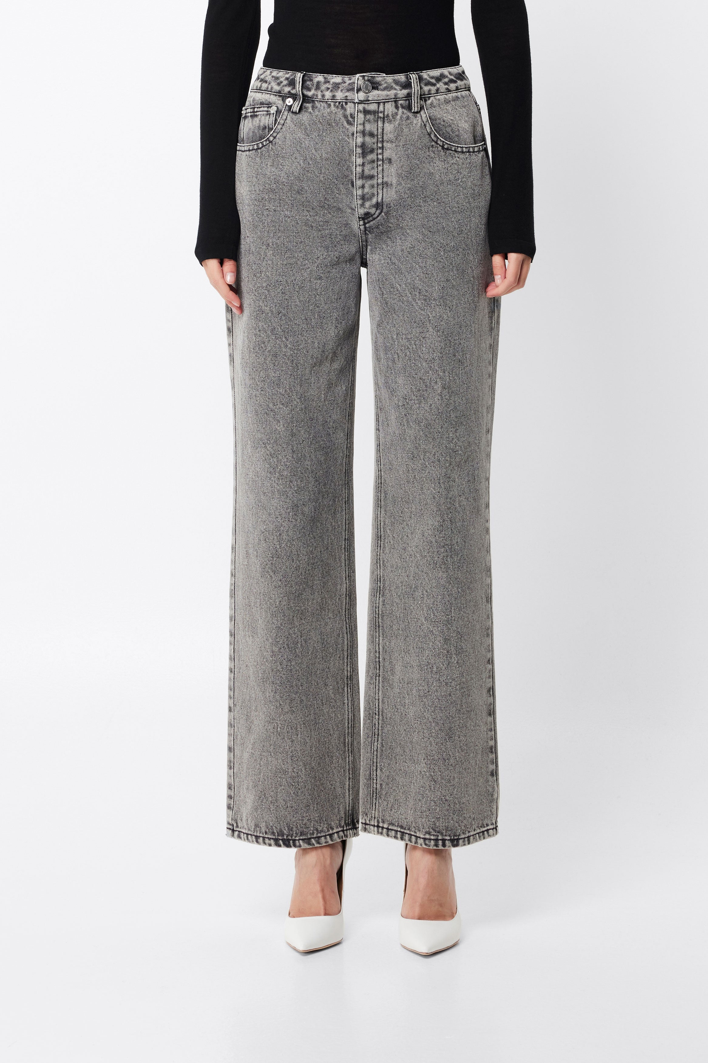 bexley wide leg jean, grey