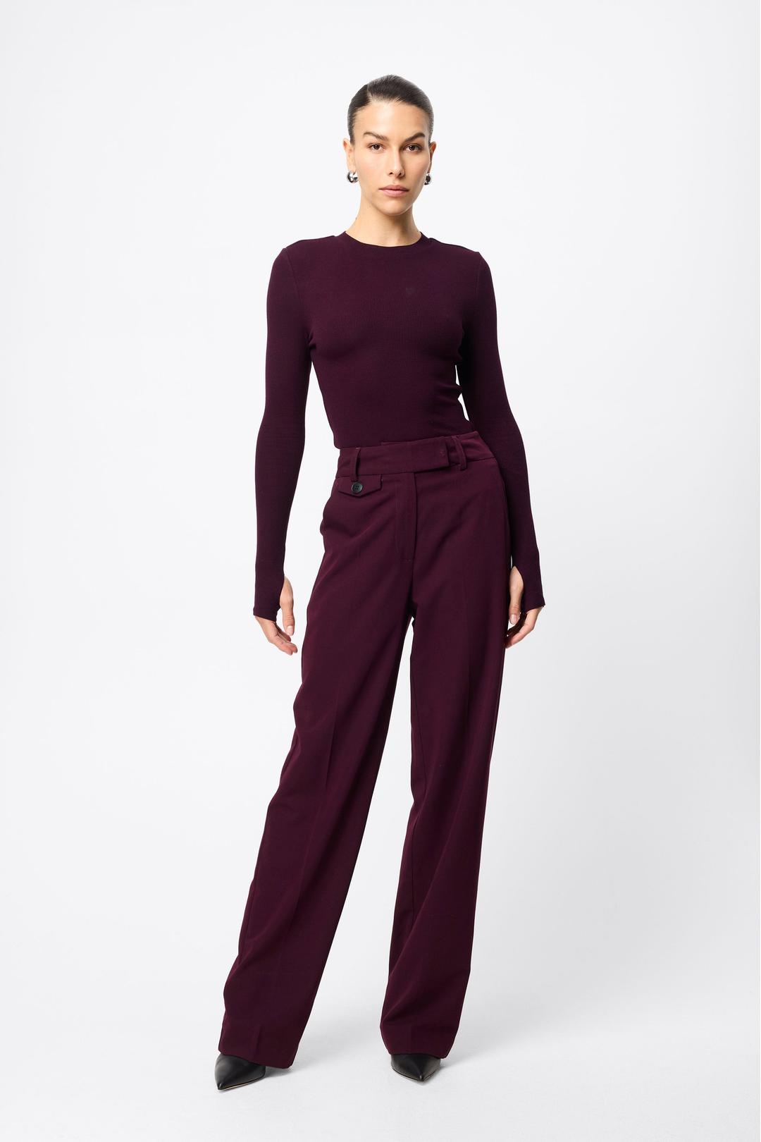 boston straight leg pant, cherry lacquer