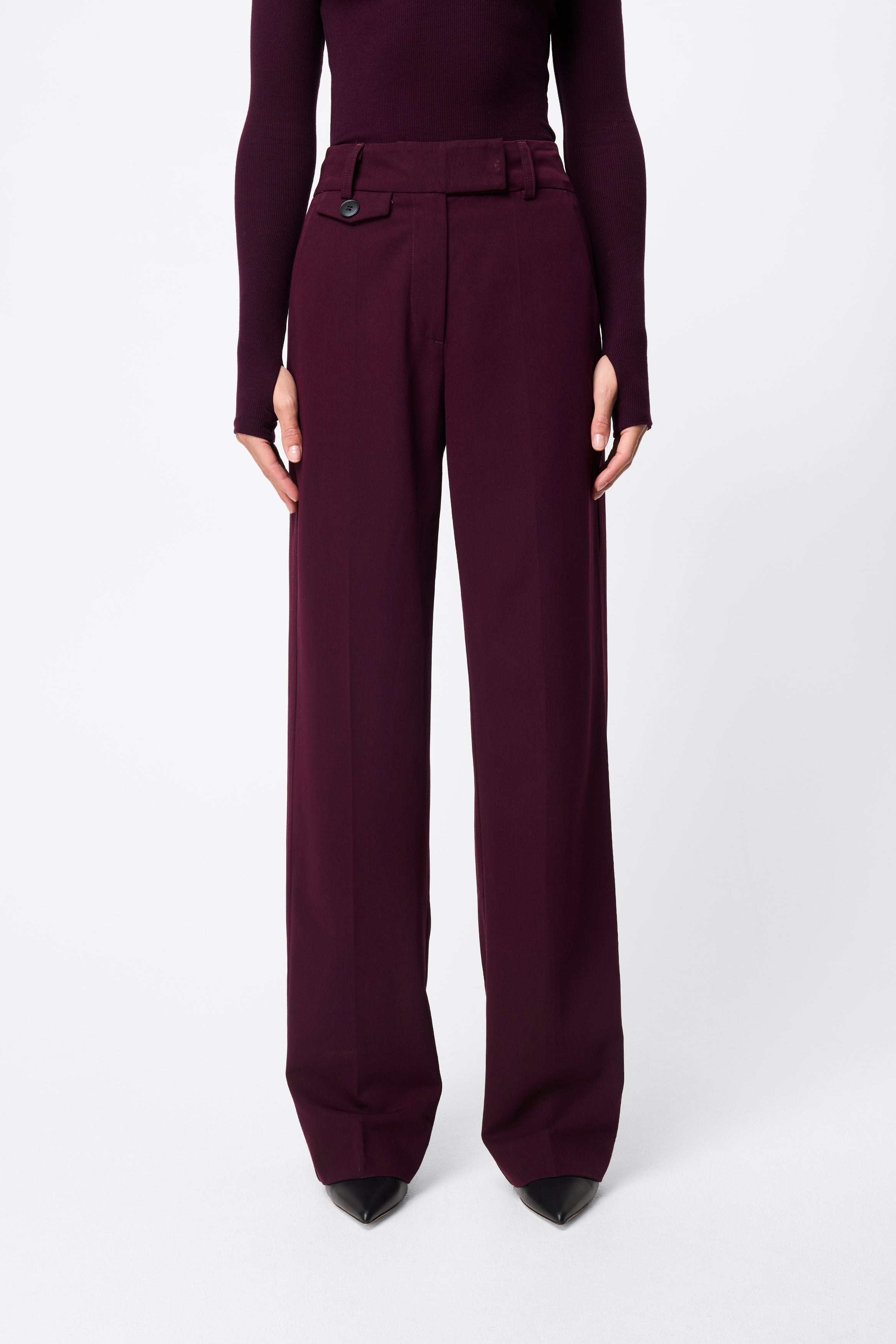 boston straight leg pant, cherry lacquer