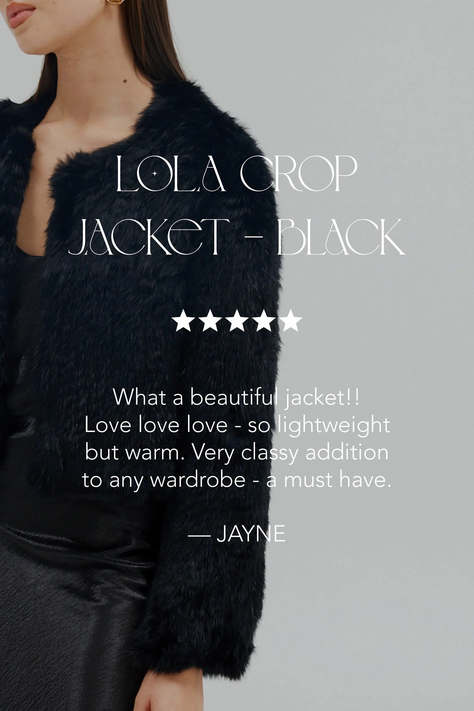Lola Crop Jacket, Black