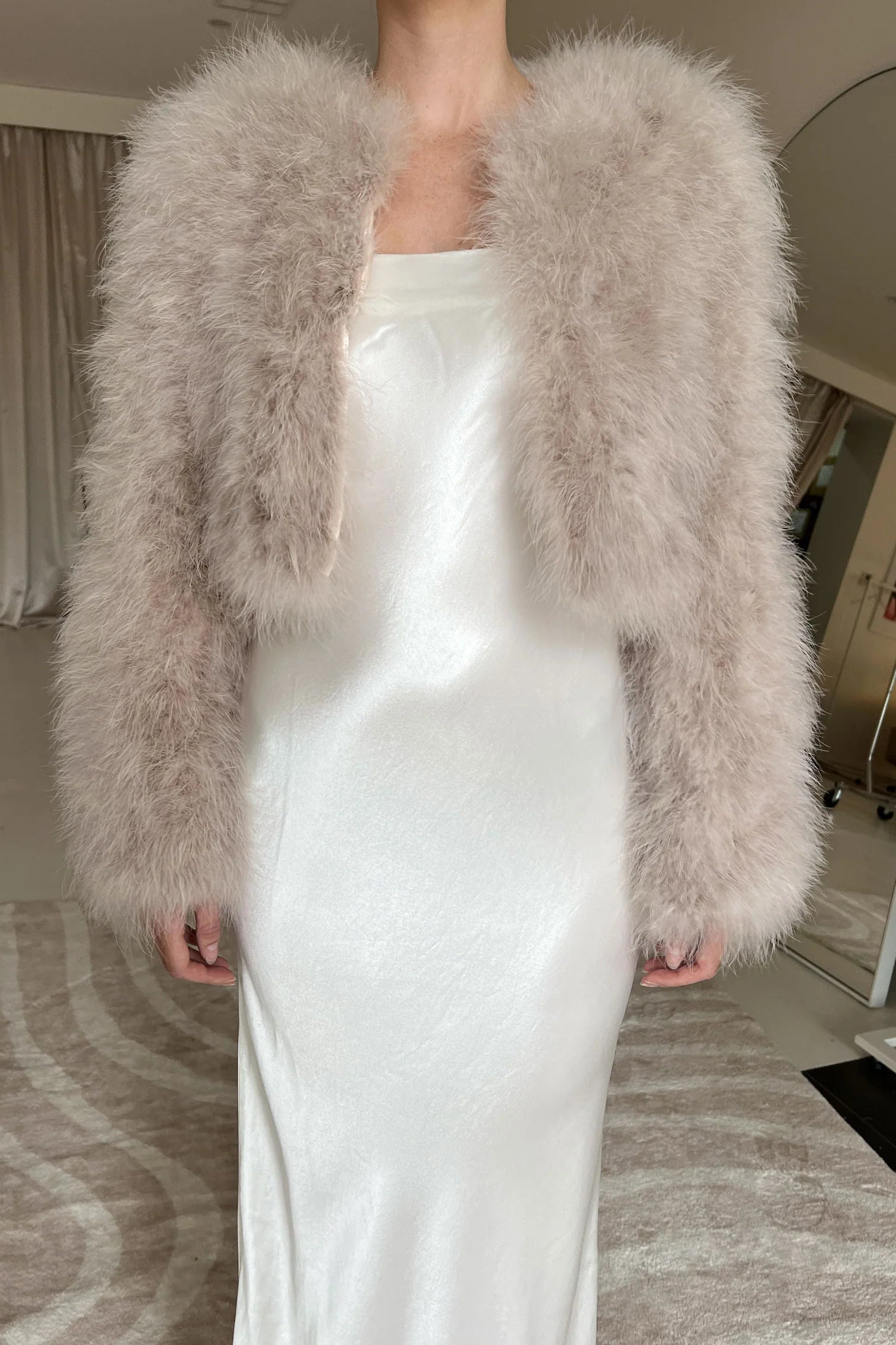 Manhattan crop jacket, blush