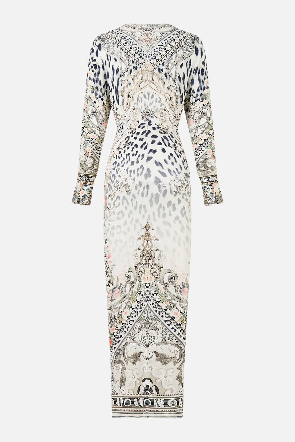 long v neck twist front jersey dress, Marble heaven