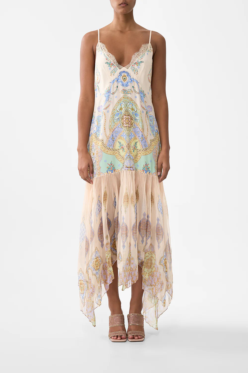 minimal slip with pleated chiffon skirt, East of istanbul
