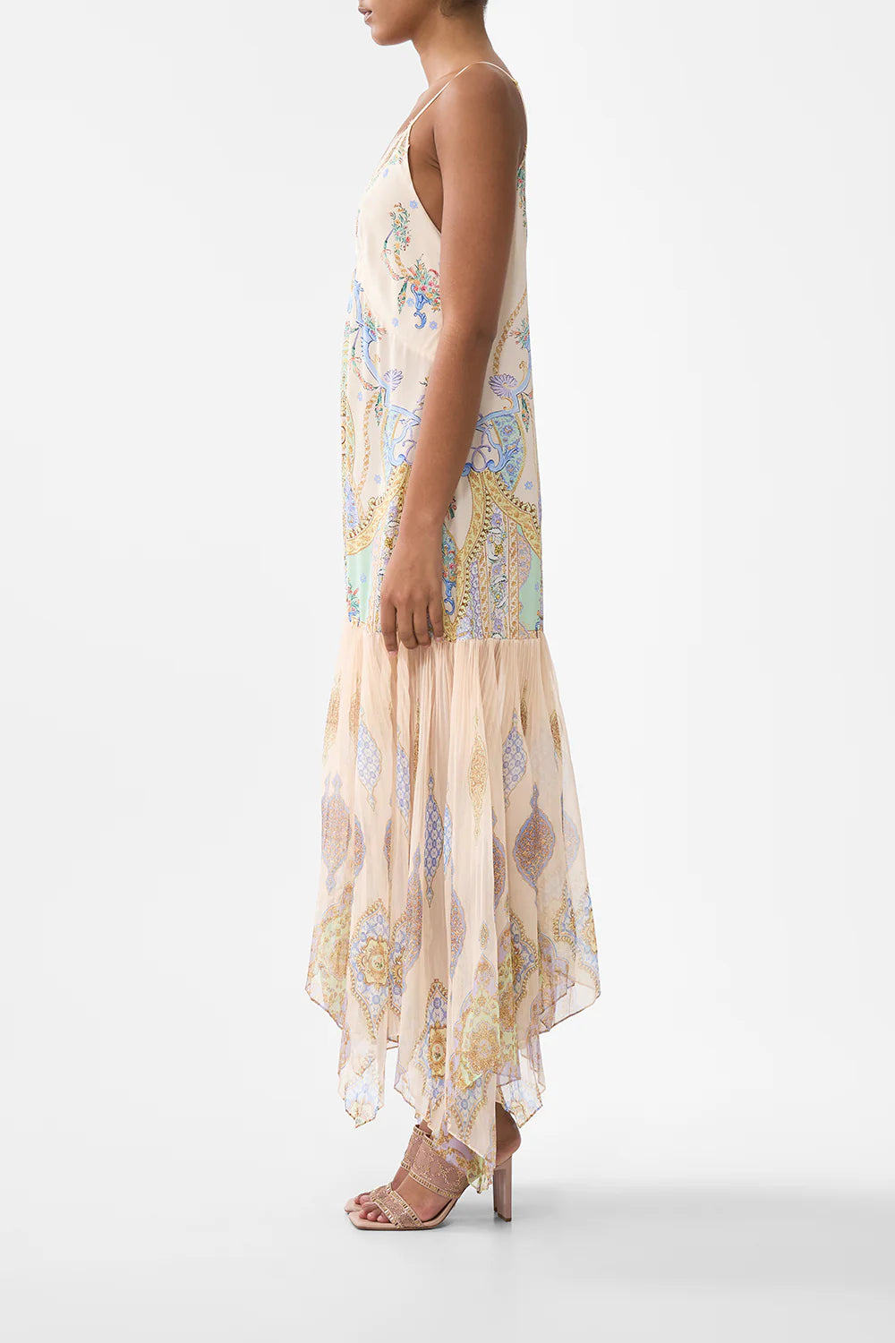minimal slip with pleated chiffon skirt, East of istanbul