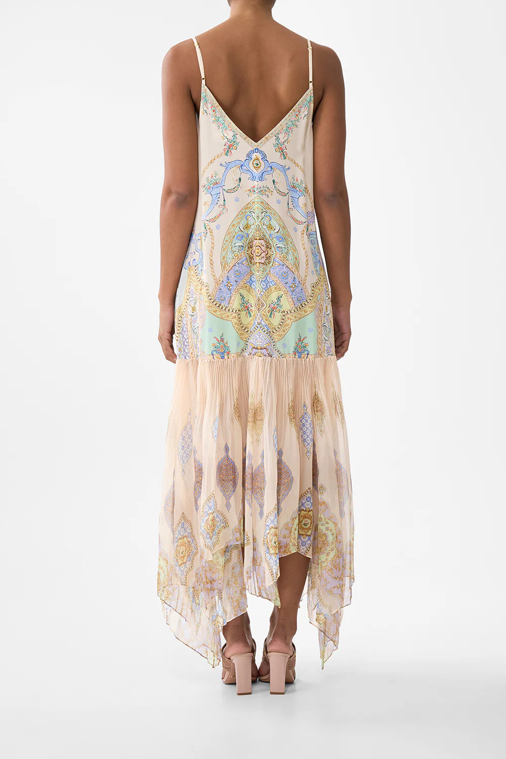 minimal slip with pleated chiffon skirt, East of istanbul