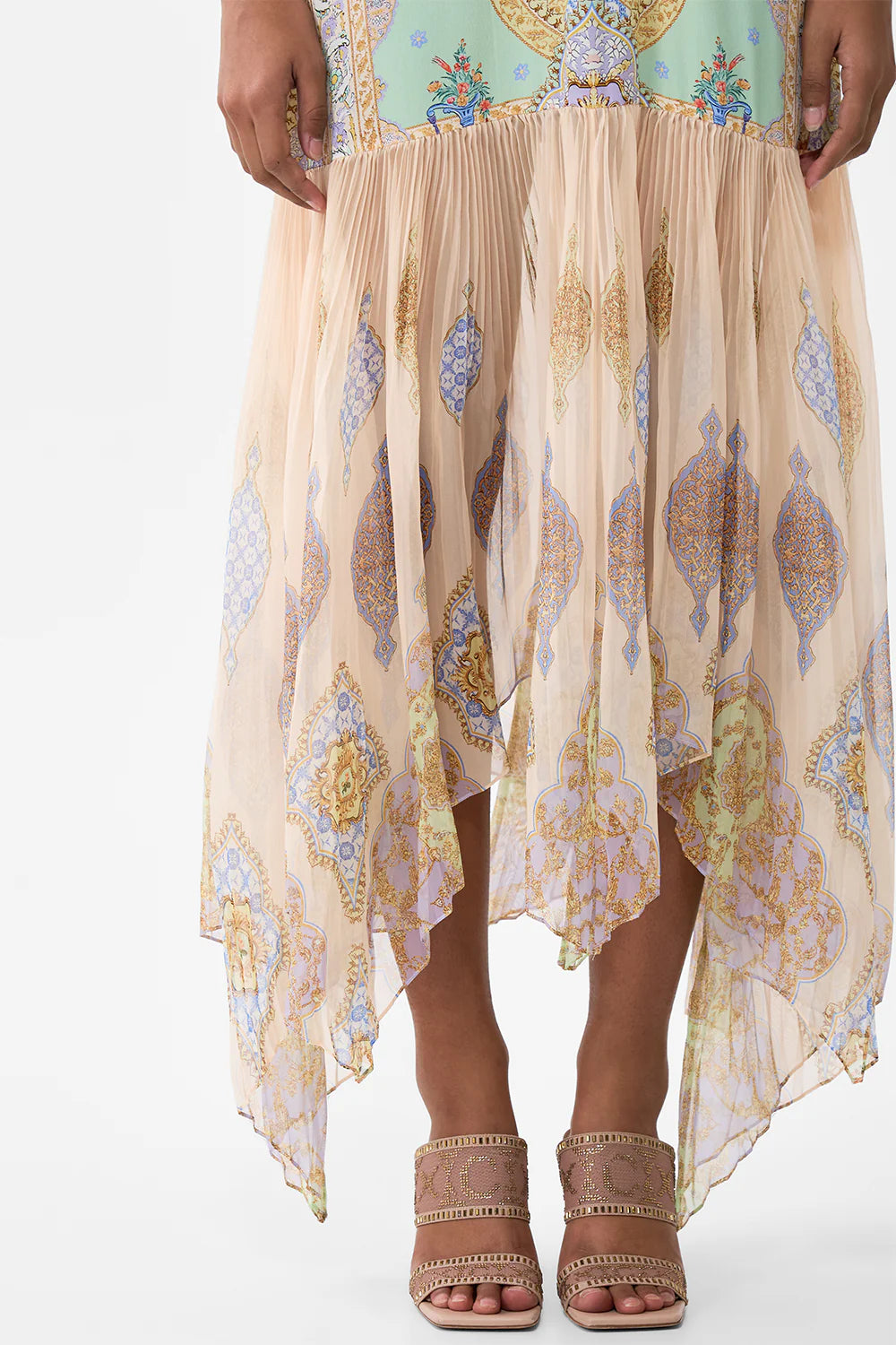 minimal slip with pleated chiffon skirt, East of istanbul