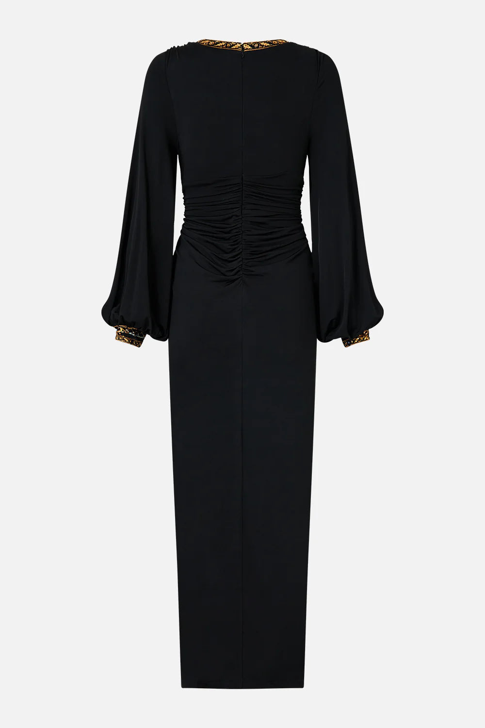 waisted draped jersey dress, Ottoman elegance