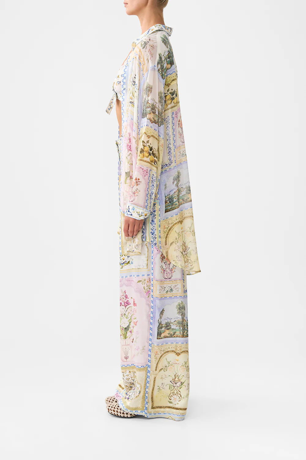 wide leg waisted pant, Botanical ballads