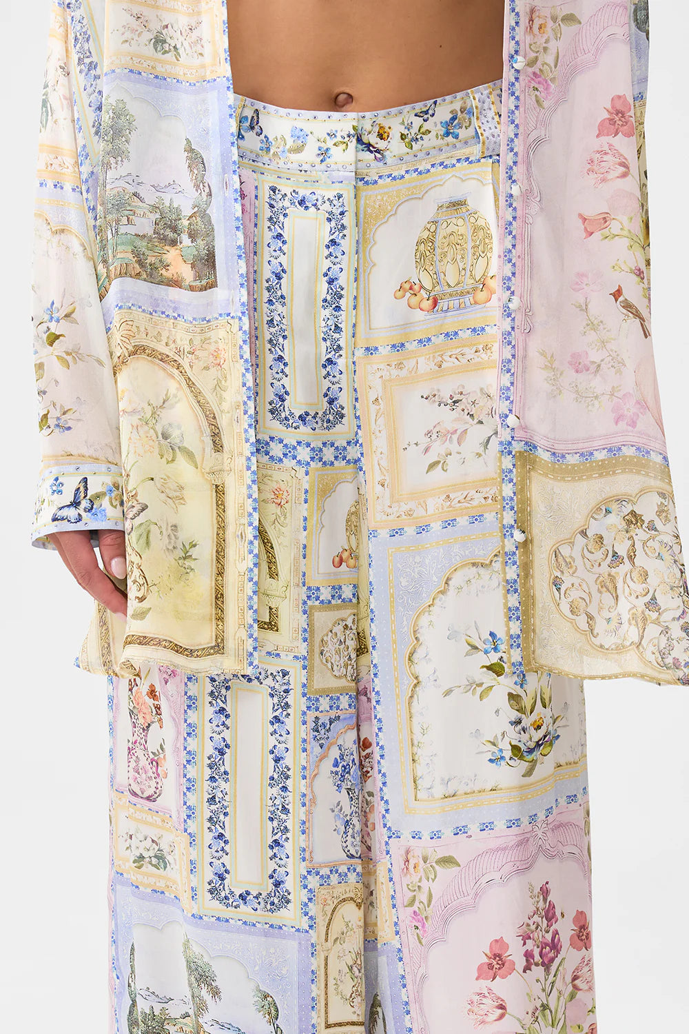 wide leg waisted pant, Botanical ballads