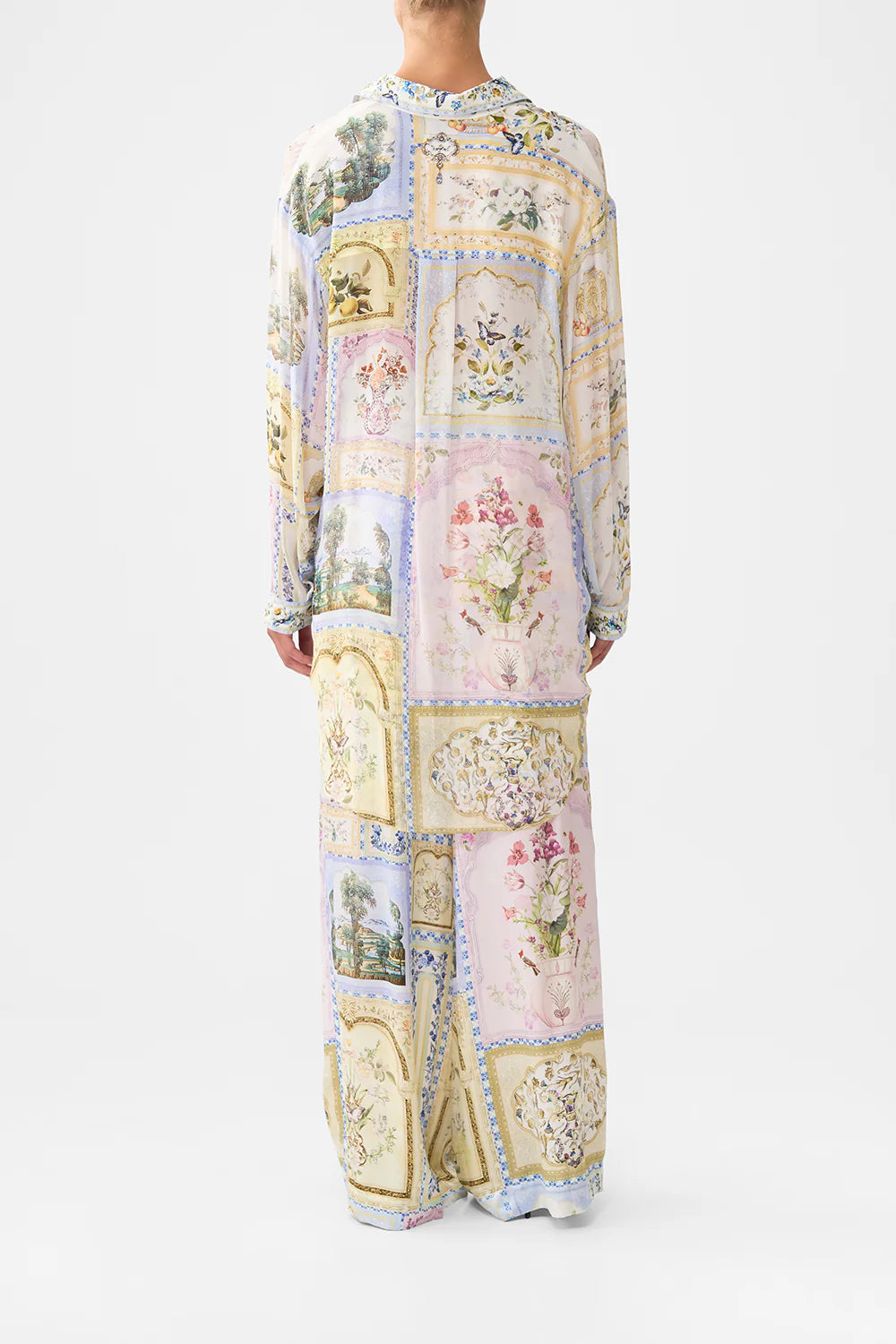 wide leg waisted pant, Botanical ballads