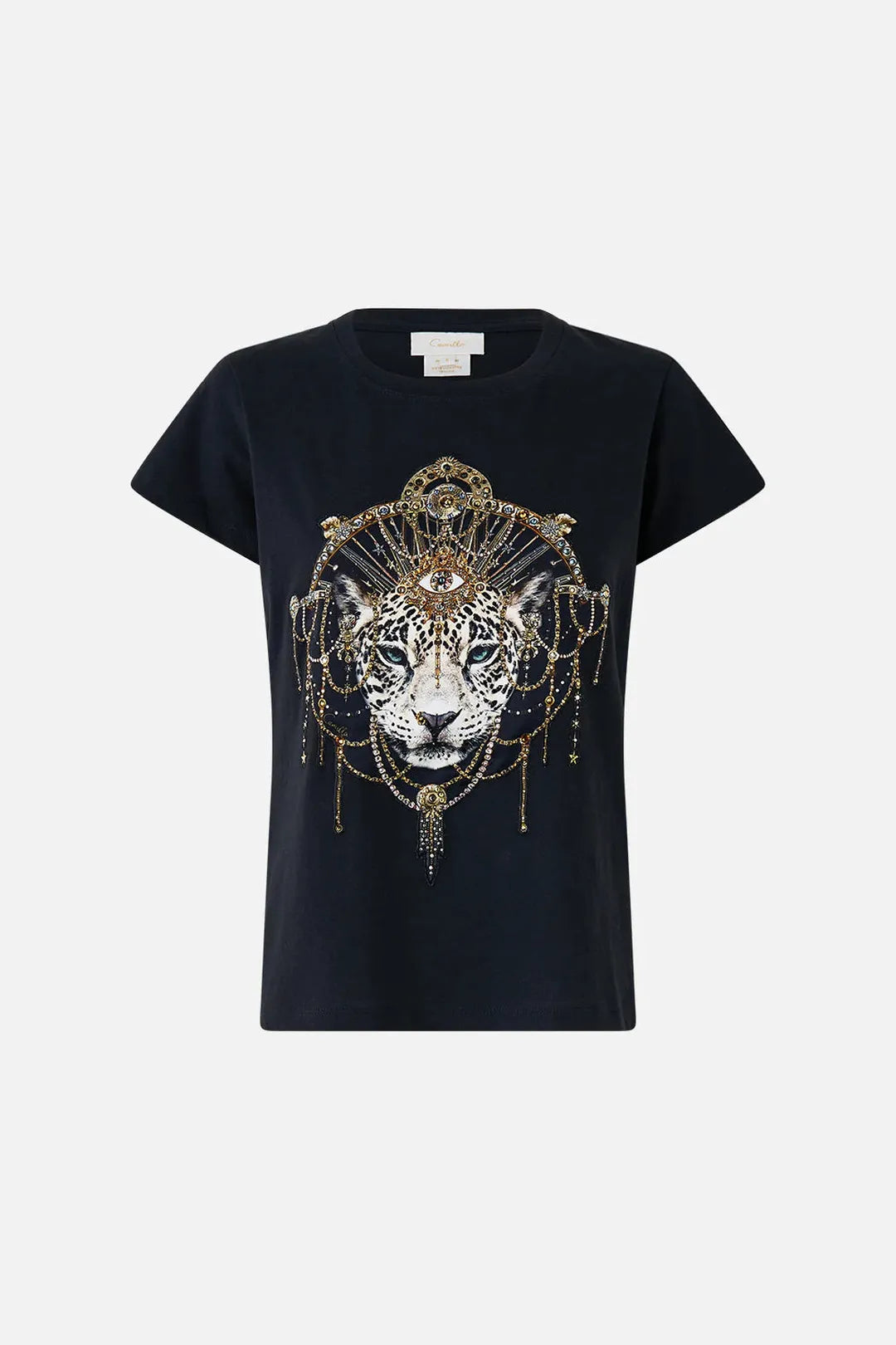 Slim fit round neck tshirt, feline folklore