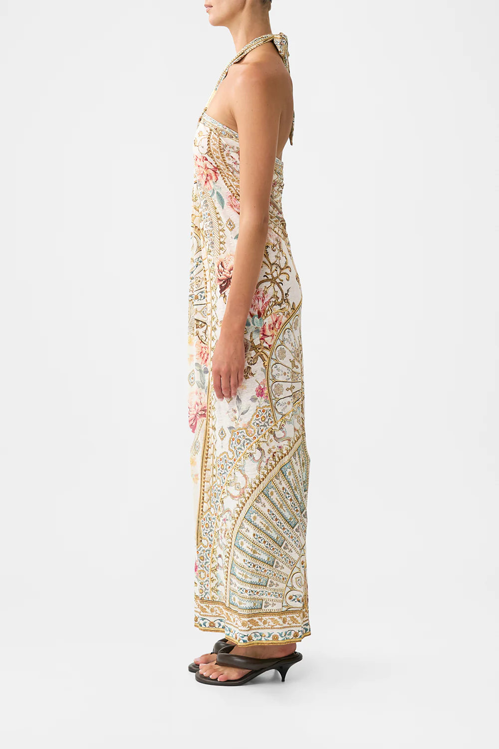 long draped linen jersey halter dress, Ottoman dynasty