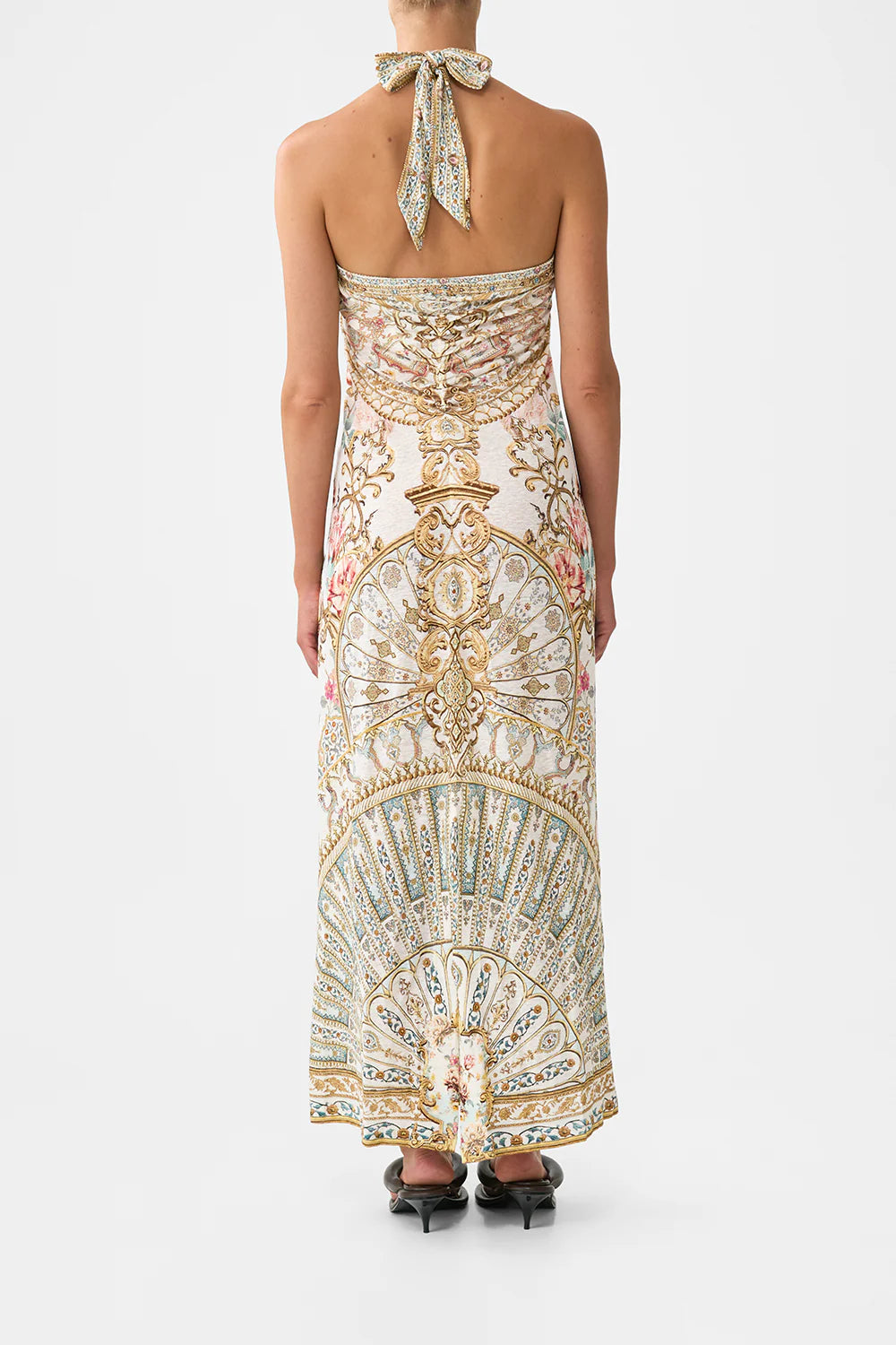 long draped linen jersey halter dress, Ottoman dynasty