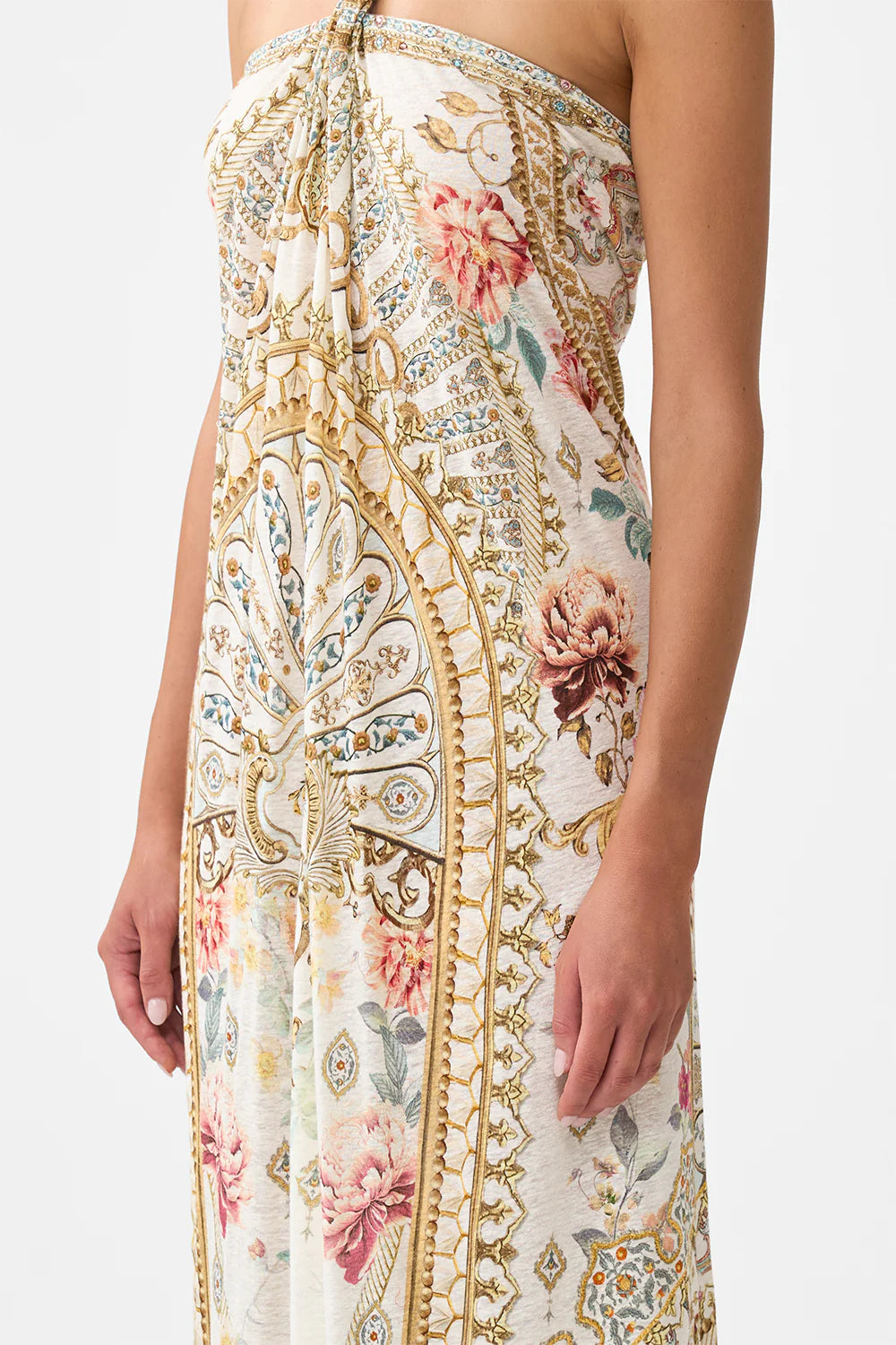 long draped linen jersey halter dress, Ottoman dynasty