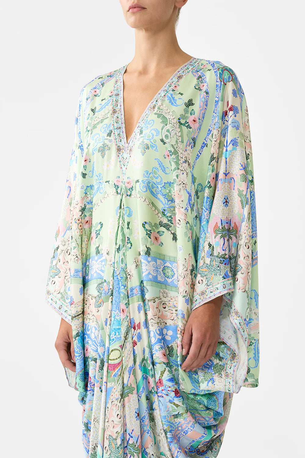 T shape long kaftan, midsummer mosaics