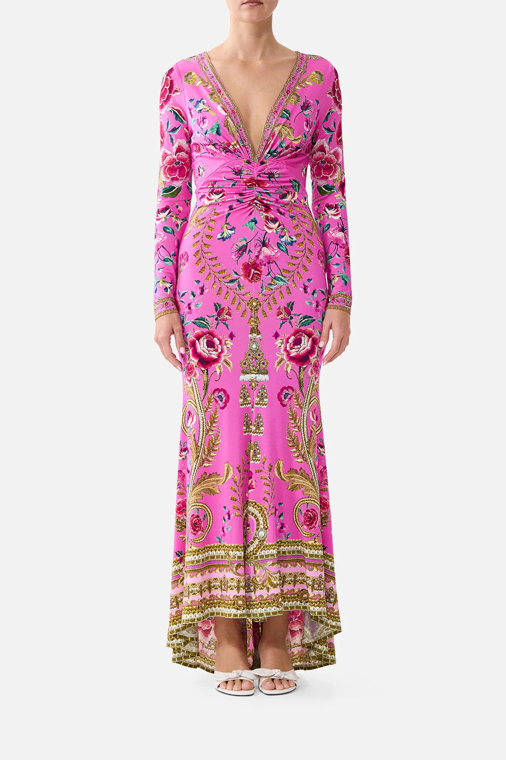 v neck dress with twist front detail, Matadora flora
