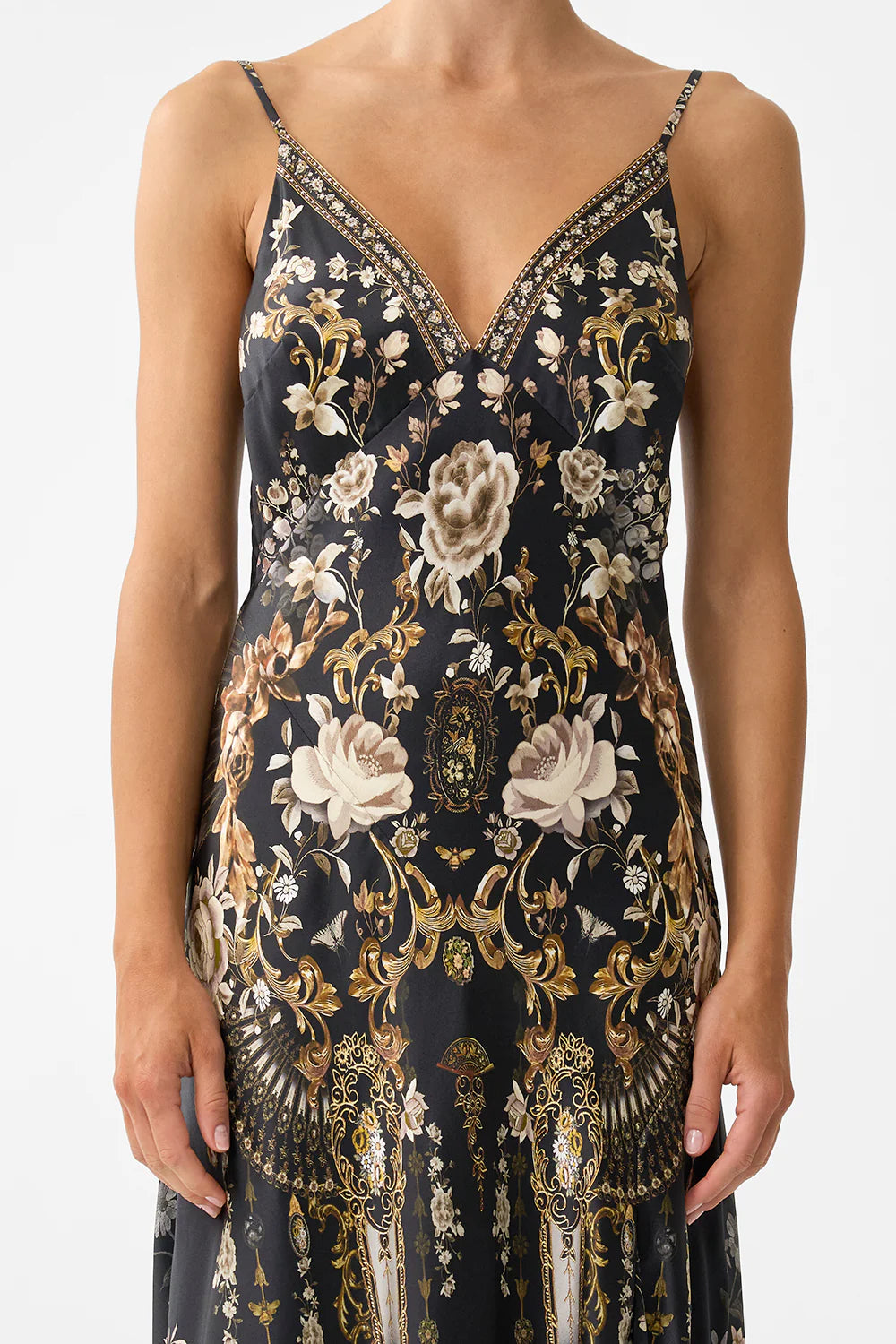 bias slip dress with frill hem, Flamenco folklore