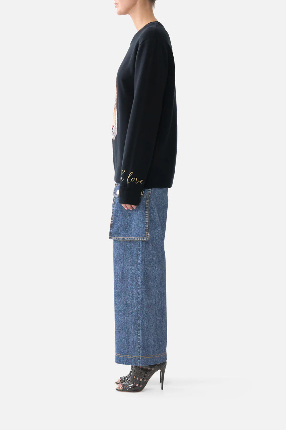 relaxed crew neck jumper, Fiesta, siesta, repeat