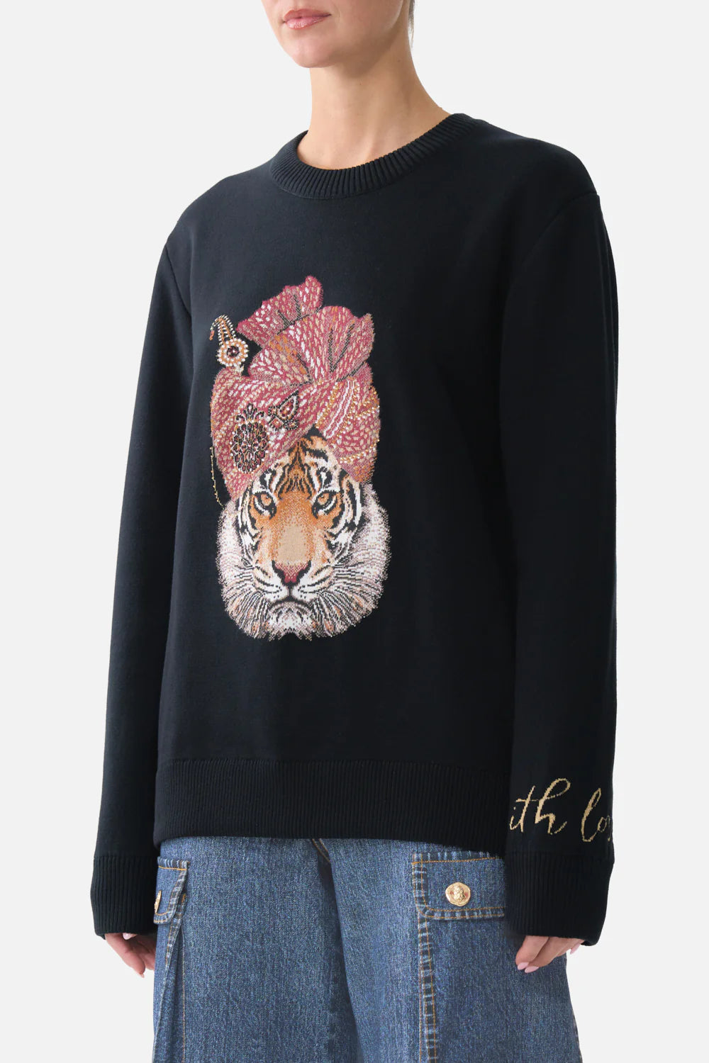 relaxed crew neck jumper, Fiesta, siesta, repeat