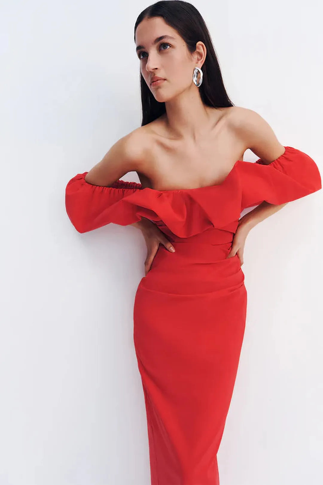 Campbell Off Shoulder Bubble Maxi Dress